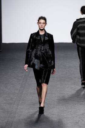 February 17, 2017 - Madrid, Spain - A model walks the runway at the ANGEL SCHLESSER show during the Mercedes-Benz Madrid Fashion Week Autumn Winter 2017 2018 at IFEMA on February 17, 2017 in Madrid, Spain Madrid Spain  - ZUMAn230 20170217_zaa_n230_083 Copyright: xOscarxGonzalezx