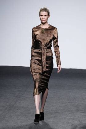 February 17, 2017 - Madrid, Spain - A model walks the runway at the ANGEL SCHLESSER show during the Mercedes-Benz Madrid Fashion Week Autumn Winter 2017 2018 at IFEMA on February 17, 2017 in Madrid, Spain Madrid Spain  - ZUMAn230 20170217_zaa_n230_108 Copyright: xOscarxGonzalezx