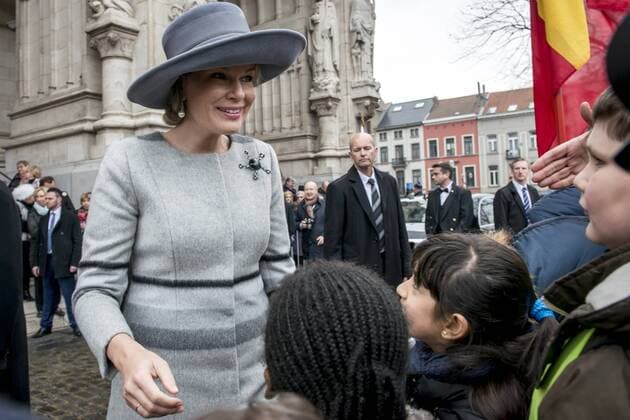 Belgische Royals anlässlich einer Messe für die Verstorbenen der Familie BELGIUM , BRUSSELS , Feb. 17 , 2017 - Queen Mathilde and King Philippe - Filip of Belgium attends a special Mass to commemorate the deceased members of the Belgian Royal Family Â  DannyxGys
