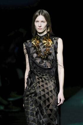 February 17, 2017 - Madrid, Spain - A model walks the runway at the JUAN VIDAL show during the Mercedes-Benz Madrid Fashion Week Autumn Winter 2017 2018 at IFEMA on February 17, 2017 in Madrid, Spain Madrid Spain  - ZUMAn230 20170217_zaa_n230_305 Copyright: xOscarxGonzalezx