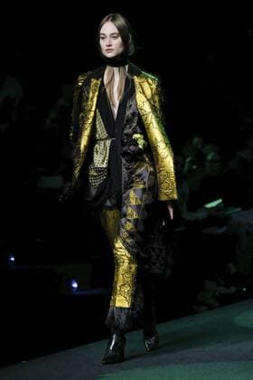 February 17, 2017 - Madrid, Spain - A model walks the runway at the JUAN VIDAL show during the Mercedes-Benz Madrid Fashion Week Autumn Winter 2017 2018 at IFEMA on February 17, 2017 in Madrid, Spain Madrid Spain  - ZUMAn230 20170217_zaa_n230_342 Copyright: xOscarxGonzalezx