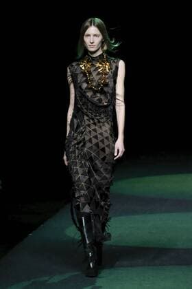 February 17, 2017 - Madrid, Spain - A model walks the runway at the JUAN VIDAL show during the Mercedes-Benz Madrid Fashion Week Autumn Winter 2017 2018 at IFEMA on February 17, 2017 in Madrid, Spain Madrid Spain  - ZUMAn230 20170217_zaa_n230_351 Copyright: xOscarxGonzalezx