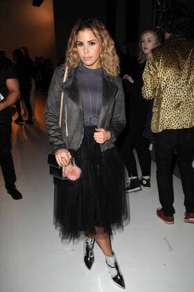 English TV presenter Shanie Ryan attending the One To Watch London Fashion Week show, held at Freemasons Hall, London. FEBRUARY 17th 2017  TSTx17354