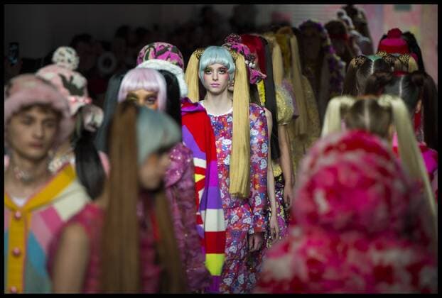 . 18 02 2017. London, United Kingdom. Models walk the catwalk for the Ryan Lo show on the second day of London Fashion Week 2017 at 180 The Strand, London, UK,  xBenxStevensx xi-Imagesx IIM-14426-0009