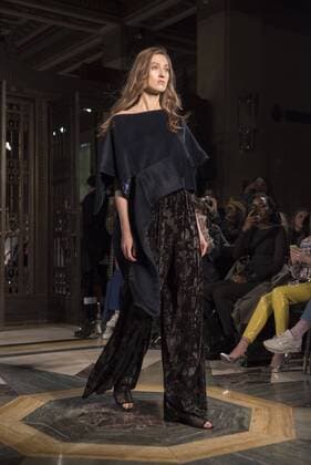 United Kingdom: LFW: CECI fashion show CECI s fashion show AW17 at London Fashion Scout, during the Fashion Week. Apparel and jewelry designer Cecilia Chang s namesake brand was founded in New York City 2014. The label is known for its loose-fitting and clean silhouette aesthetic.  AlbertoxPezzali