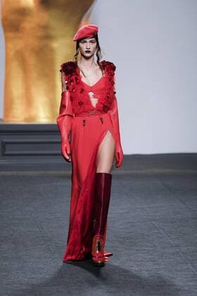 February 18, 2017 - Madrid, Spain - A model walks the runway at then ANA LOCKING show during the Mercedes-Benz Madrid Fashion Week Autumn Winter 2017 2018 at IFEMA on February 18, 2017 in Madrid, Spain Madrid Spain  - ZUMAn230 20170218_zaa_n230_049 Copyright: xOscarxGonzalezx