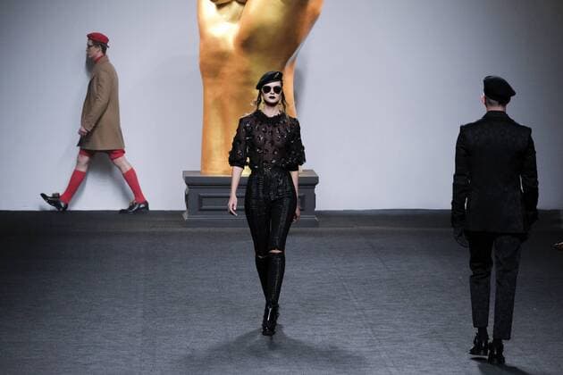 February 18, 2017 - Madrid, Spain - A model walks the runway at then ANA LOCKING show during the Mercedes-Benz Madrid Fashion Week Autumn Winter 2017 2018 at IFEMA on February 18, 2017 in Madrid, Spain Madrid Spain  - ZUMAn230 20170218_zaa_n230_063 Copyright: xOscarxGonzalezx