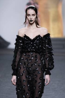 February 18, 2017 - Madrid, Spain - A model walks the runway at then ANA LOCKING show during the Mercedes-Benz Madrid Fashion Week Autumn Winter 2017 2018 at IFEMA on February 18, 2017 in Madrid, Spain Madrid Spain  - ZUMAn230 20170218_zaa_n230_057 Copyright: xOscarxGonzalezx