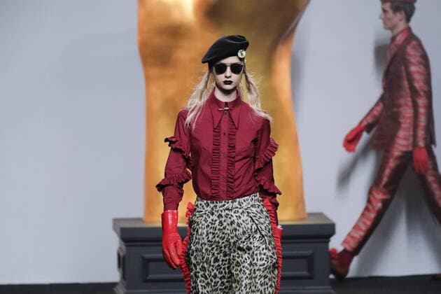 February 18, 2017 - Madrid, Spain - A model walks the runway at then ANA LOCKING show during the Mercedes-Benz Madrid Fashion Week Autumn Winter 2017 2018 at IFEMA on February 18, 2017 in Madrid, Spain Madrid Spain  - ZUMAn230 20170218_zaa_n230_058 Copyright: xOscarxGonzalezx