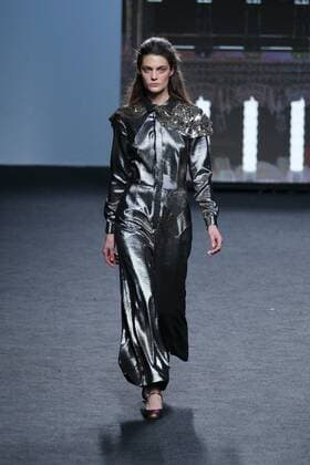 February 18, 2017 - Madrid, Spain - A model walks the runway at then TERESA HELBIG show during the Mercedes-Benz Madrid Fashion Week Autumn Winter 2017 2018 at IFEMA on February 18, 2017 in Madrid, Spain Madrid Spain  - ZUMAn230 20170218_zaa_n230_318 Copyright: xOscarxGonzalezx