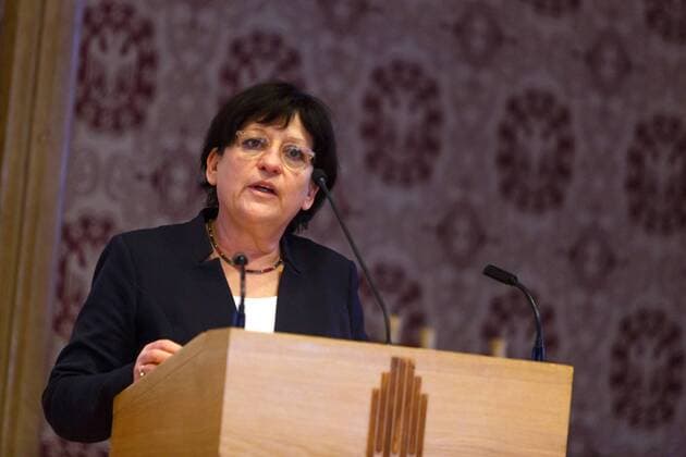 DEU, Deutschland, Nordrhein-Westfalen, Münster, 18.02.2017: Rathaus Münster - Festakt 10 Jahre Förderverein Gefangenenbüchereien e.V. mit Preisverleihung Arrestanten- bzw, Gefangenenbücherei des Jahres 2016 Roswitha Müller-Piepenkötter, Bundesvorsitzende des Weißen Rings, ehem. Justizministerin NRW