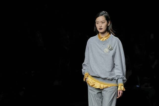 February 18, 2017 - Madrid, Spain - Models walk the runway at the Menchen Tomas show during the Mercedes-Benz Madrid Fashion Week Autumn Winter 2017 at Ifema on February 18, 2017 in Madrid, Spain. Madrid Spain  - ZUMAn230 20170218_zaa_n230_569 Copyright: xOscarxGonzalezx
