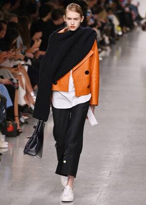 February 17, 2017 - London, England, United Kingdom - A model walks the runway at the Eudon Choi show during the London Fashion Week February 2017 collections on February 17, 2017 in London, England. London United Kingdom  - ZUMAn230 20170217_zaa_n230_1018 Copyright: xKarynxLouisex