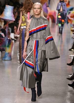 February 17, 2017 - London, England, United Kingdom - A model walks the runway at the FYODOR GOLAN show during the London Fashion Week February 2017 collections on February 17, 2017 in London, England. London United Kingdom  - ZUMAn230 20170217_zaa_n230_1042 Copyright: xKarynxLouisex