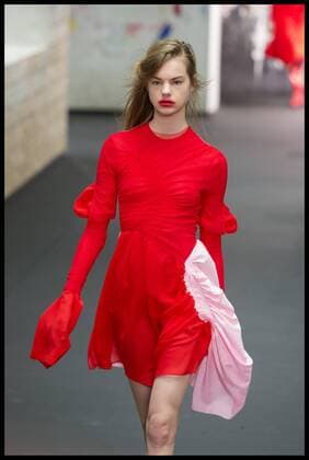 London, United Kingdom. Models walk the catwalk at the Preen by Thornton Bregazzi show on day 3 of London Fashion Week 2017 at the QE2 Centre, Westminster, London, UK,  xBenxStevensx xi-Imagesx IIM-14432-0003