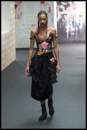 London, United Kingdom. Models walk the catwalk at the Preen by Thornton Bregazzi show on day 3 of London Fashion Week 2017 at the QE2 Centre, Westminster, London, UK,  xBenxStevensx xi-Imagesx IIM-14432-0017