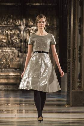 London, UK, 18 February 2017. A model walks the runway during the Malan Breton show at Fashion Scout, London Fashion Week. Malan Breton, Fashion Scout, London Fashion Week, London, UK 