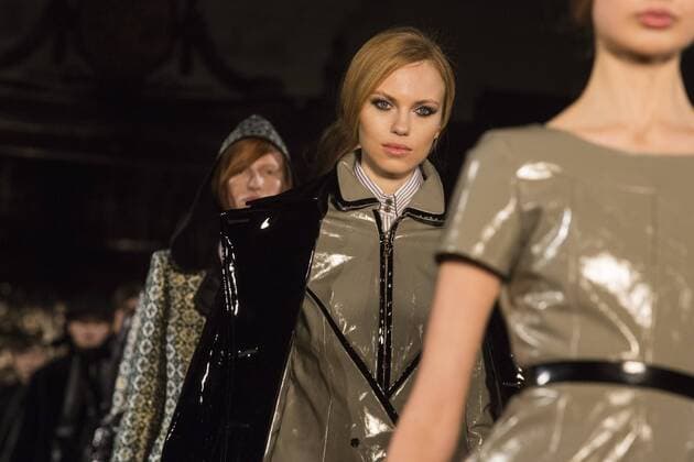 London, UK, 18 February 2017. A model walks the runway during the Malan Breton show at Fashion Scout, London Fashion Week. Malan Breton, Fashion Scout, London Fashion Week, London, UK 