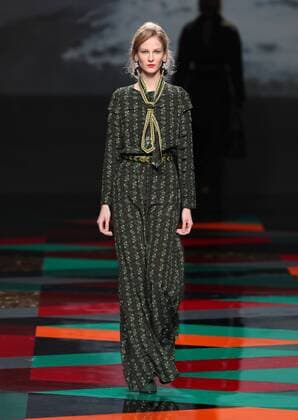 A model takes to the catwalk wearing a creation from the Fall Winter 2017 collection of the Spanish firm Ailanto on the third day of the Mercedes-Benz Fashion Week Madrid (MBFWM) held at the IFEMA Congress and Events center in Madrid, 19 February 2017. THE MBFWM runs from 16 to 21 February. MADRID FASHION WEEK !ACHTUNG: NUR REDAKTIONELLE NUTZUNG!  Copyright: xJJxGUILLENx GRA128 20170219-636231081112382052