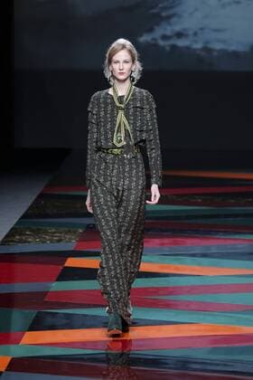 February 19, 2017 - Madrid, Spain - A model walks the runway at the AILANTO show during the Mercedes-Benz Madrid Fashion Week Autumn Winter 2017 2018 at IFEMA on February 19, 2017 in Madrid, Spain Madrid Spain  - ZUMAn230 20170219_zaa_n230_048 Copyright: xOscarxGonzalezx