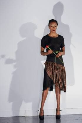 London Fashion Week - Chanel Joan Elkayam Modenschau February 19, 2017 - London, UK - London, UK. A model shows a look by Chanel Joan Elkayam at Hoxton Arches during her one woman show as part of London Fashion Week AW17 18. In 2016, the 19 year old, first year student at Central St. Martins, was the youngest designer to show in both Paris Fashion Week and New York Fashion Week and in 2015 was crowned UK Young Designer of the Year. London UK  - ZUMAl94_ 20170219_zaf_l94_020 Copyright: xStephenxChungx