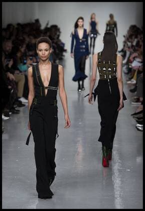 . 19 02 2017. London, United Kingdom. Models walk the catwalk at the David Koma show on day 3 of London Fashion Week 2017 at 180 The Strand, London, UK.  xBenxStevensx xi-Imagesx IIM-14435-0014