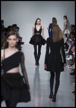 . 19 02 2017. London, United Kingdom. Models walk the catwalk at the David Koma show on day 3 of London Fashion Week 2017 at 180 The Strand, London, UK.  xBenxStevensx xi-Imagesx IIM-14435-0021