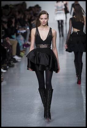 . 19 02 2017. London, United Kingdom. Models walk the catwalk at the David Koma show on day 3 of London Fashion Week 2017 at 180 The Strand, London, UK.  xBenxStevensx xi-Imagesx IIM-14435-0020