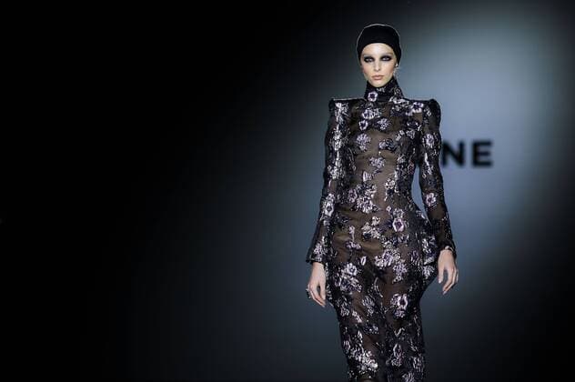Model bei der Malne Fashion Show auf der Mercedes-Benz Fashion Week Madrid Autumn Winter 2017. Madrid, 19.02.2017 Malne Model  Foto:xDyDxFotografosx xFuturexImage