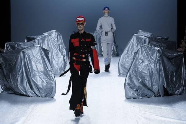 February 19, 2017 - Madrid, Spain - Models walk the runway at the MARIA KE FISHERMAN show during the Mercedes-Benz Madrid Fashion Week Autumn Winter 2017 2018 at IFEMA on February 19, 2017 in Madrid, Spain Madrid Spain  - ZUMAn230 20170219_zaa_n230_505 Copyright: xOscarxGonzalezx