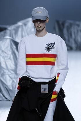 February 19, 2017 - Madrid, Spain - A model walks the runway at the MARIA KE FISHERMAN show during the Mercedes-Benz Madrid Fashion Week Autumn Winter 2017 2018 at IFEMA on February 19, 2017 in Madrid, Spain Madrid Spain  - ZUMAn230 20170219_zaa_n230_509 Copyright: xOscarxGonzalezx