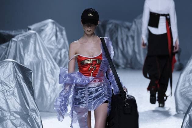 February 19, 2017 - Madrid, Spain - A model walks the runway at the MARIA KE FISHERMAN show during the Mercedes-Benz Madrid Fashion Week Autumn Winter 2017 2018 at IFEMA on February 19, 2017 in Madrid, Spain Madrid Spain  - ZUMAn230 20170219_zaa_n230_516 Copyright: xOscarxGonzalezx