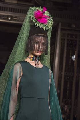 London, UK, 19 February 2017. A model walks the runway during the Felix Bendish (Mumbai) show at House of MEA, Fashion Scout, London Fashion Week. House of Middle East & Asia is a platform to promote fashion talent from across the Middle East, Asia and India. House of MEA, Fashion Scout, London Fashion Week, London, UK 