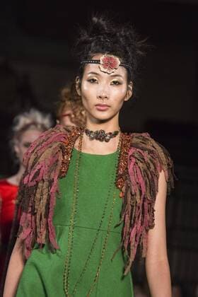 London, UK, 19 February 2017. A model walks the runway during the Felix Bendish (Mumbai) show at House of MEA, Fashion Scout, London Fashion Week. House of Middle East & Asia is a platform to promote fashion talent from across the Middle East, Asia and India. House of MEA, Fashion Scout, London Fashion Week, London, UK 