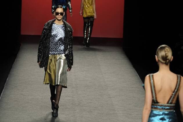 February 19, 2017 - Madrid, Spain - A model walks the runway at the Custo Barcelona show during the Mercedes-Benz Madrid Fashion Week Autumn Winter 2017 at Ifema on February 19, 2017 in Madrid, Spain Madrid Spain  - ZUMAn230 20170219_zaa_n230_851 Copyright: xOscarxGonzalezx