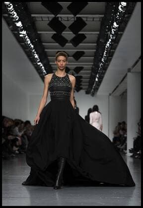 . 20 02 2017. London, United Kingdom. Models walk the catwalk at the Antonio Berardi show on day 4 of London Fashion Week 2017 at 180 The Strand, London, UK.  xBenxStevensx xi-Imagesx IIM-14439-0014