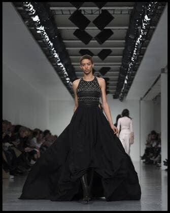 . 20 02 2017. London, United Kingdom. Models walk the catwalk at the Antonio Berardi show on day 4 of London Fashion Week 2017 at 180 The Strand, London, UK.  xBenxStevensx xi-Imagesx IIM-14439-0013