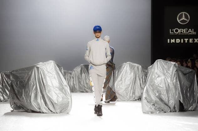 Model bei der Maria ke Fisherman Fashion Show auf der Mercedes-Benz Fashion Week Madrid Autumn Winter 2017. Madrid, 19.02.2017 Maria ke Fisherman Model  Foto:xDyDxFotografosx xFuturexImage