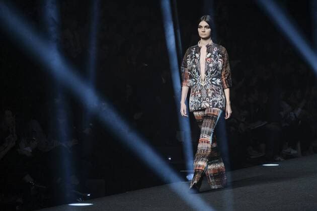 February 20, 2017 - Madrid, Spain - A model walks the runway at the ALVARNO show during the Mercedes-Benz Madrid Fashion Week Autumn Winter 2017 2018 at IFEMA on February 20, 2017 in Madrid, Spain Madrid Spain  - ZUMAn230 20170220_zaa_n230_082 Copyright: xOscarxGonzalezx
