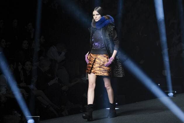 February 20, 2017 - Madrid, Spain - A model walks the runway at the ALVARNO show during the Mercedes-Benz Madrid Fashion Week Autumn Winter 2017 2018 at IFEMA on February 20, 2017 in Madrid, Spain Madrid Spain  - ZUMAn230 20170220_zaa_n230_080 Copyright: xOscarxGonzalezx