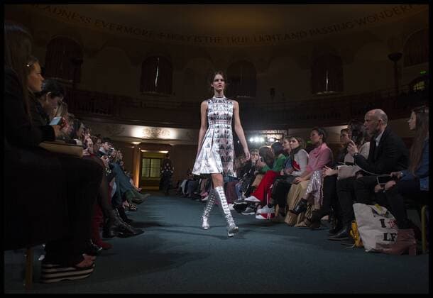 . 20 02 2017. London, United Kingdom. Models walk the catwalk at the Huishan Zhang show on day 4 of London Fashion Week 2017 at The Church House, Westminster Abbey, London, UK.  xBenxStevensx xi-Imagesx IIM-14446-0012