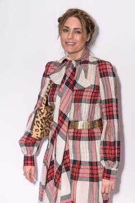 Yasmin Le Bon attends the Antonio Berardi catwalk show at BFC Showspace in London on Day 4 of London Fashion Week. FEBRUARY 20th 2017  GBLx17376