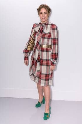 Yasmin Le Bon attends the Antonio Berardi catwalk show at BFC Showspace in London on Day 4 of London Fashion Week. FEBRUARY 20th 2017  GBLx17376