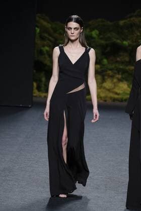 February 20, 2017 - Madrid, Spain - A model walks the runway at the OLIVA show during the Mercedes-Benz Madrid Fashion Week Autumn Winter 2017 2018 at IFEMA on February 20, 2017 in Madrid, Spain Madrid Spain  - ZUMAn230 20170220_zaa_n230_186 Copyright: xOscarxGonzalezx