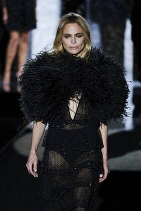 February 20, 2017 - Madrid, Spain - A model walks the runway at the DUYOS show during the Mercedes-Benz Madrid Fashion Week Autumn Winter 2017 2018 at IFEMA on February 20, 2017 in Madrid, Spain Madrid Spain  - ZUMAn230 20170220_zaa_n230_154 Copyright: xOscarxGonzalezx