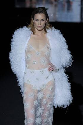 February 20, 2017 - Madrid, Spain - Model Madeleine HjoÂ¶rt walks the runway at the DUYOS show during the Mercedes-Benz Madrid Fashion Week Autumn Winter 2017 2018 at IFEMA on February 20, 2017 in Madrid, Spain Madrid Spain  - ZUMAn230 20170220_zaa_n230_175 Copyright: xOscarxGonzalezx