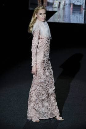 February 20, 2017 - Madrid, Spain - A model walks the runway at the DUYOS show during the Mercedes-Benz Madrid Fashion Week Autumn Winter 2017 2018 at IFEMA on February 20, 2017 in Madrid, Spain Madrid Spain  - ZUMAn230 20170220_zaa_n230_177 Copyright: xOscarxGonzalezx