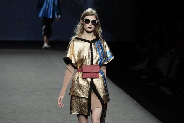 February 20, 2017 - Madrid, Spain - A model walks the runway at the J. Lorenzo show during the Mercedes-Benz Madrid Fashion Week Autumn Winter 2017 at Ifema on February 20, 2017 in Madrid, Spain. Madrid Spain  - ZUMAn230 20170220_zaa_n230_282 Copyright: xOscarxGonzalezx