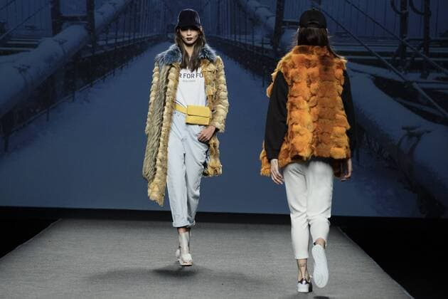 February 20, 2017 - Madrid, Spain - A model walks the runway at the J. Lorenzo show during the Mercedes-Benz Madrid Fashion Week Autumn Winter 2017 at Ifema on February 20, 2017 in Madrid, Spain. Madrid Spain  - ZUMAn230 20170220_zaa_n230_293 Copyright: xOscarxGonzalezx