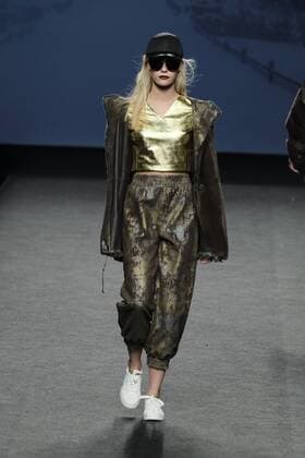 February 20, 2017 - Madrid, Spain - A model walks the runway at the J. Lorenzo show during the Mercedes-Benz Madrid Fashion Week Autumn Winter 2017 at Ifema on February 20, 2017 in Madrid, Spain. Madrid Spain  - ZUMAn230 20170220_zaa_n230_289 Copyright: xOscarxGonzalezx